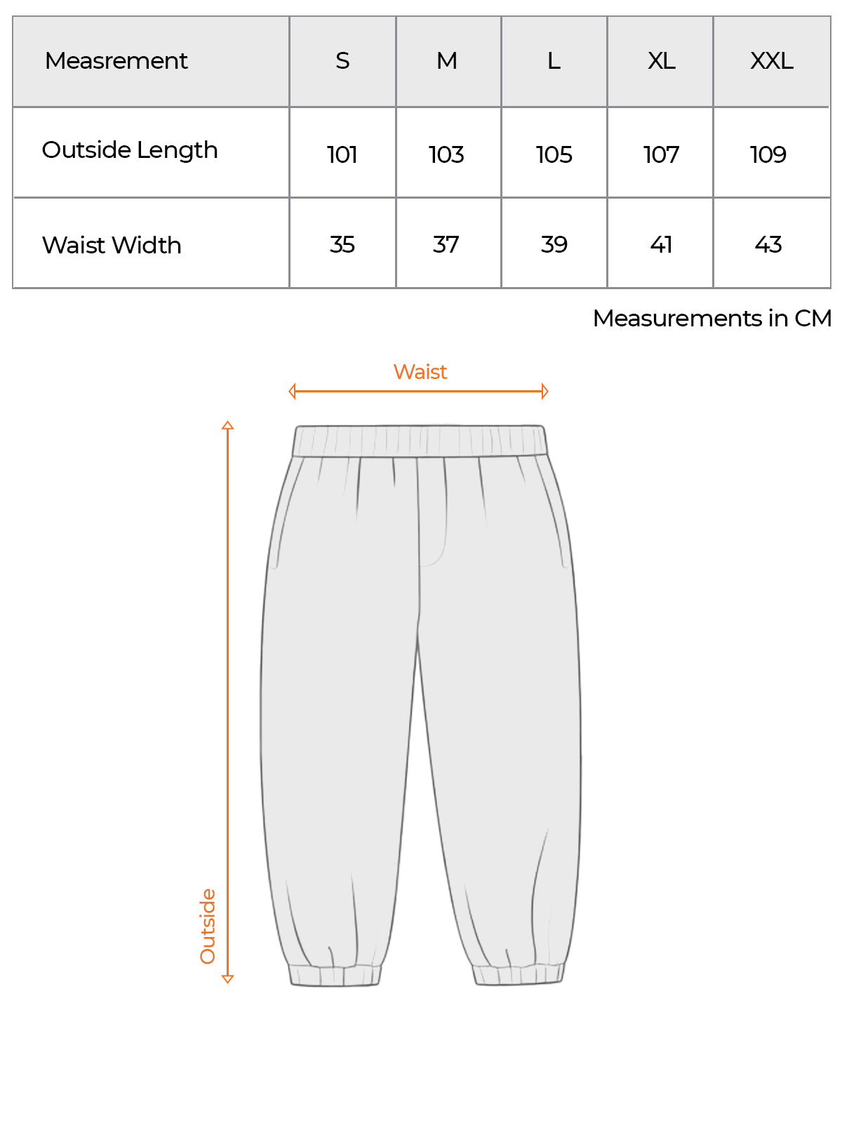 Size chart